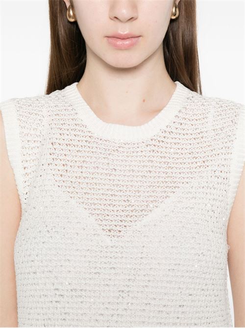 Abito donna corto smanicato bianco Fabiana Filippi | ABD276F593M120VR1